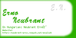 erno neubrant business card